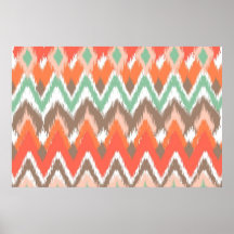 Le zigzag aztèque tribal de chevron barre le motif poster