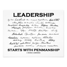 Leadership Starts With Penmanship (Signatures) Custom Invitations