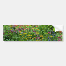 Leaf and flower pattern Red flowers Bumper Sticker