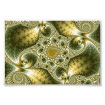Leaf And Gold - Fractal Art Photographic Print
