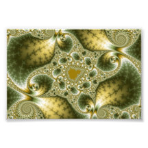 Leaf And Gold - Fractal Art Photographic Print