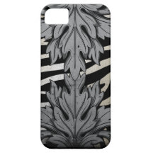 Leaf & Distressed  Zebra Print Iphone 5 Case