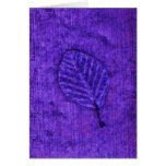 Leaf Fossil Purple Greeting Cards