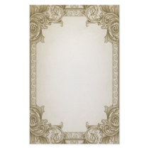 Leaf Scrolls- Brown Stationery Paper