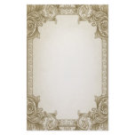Leaf Scrolls- Brown stationery