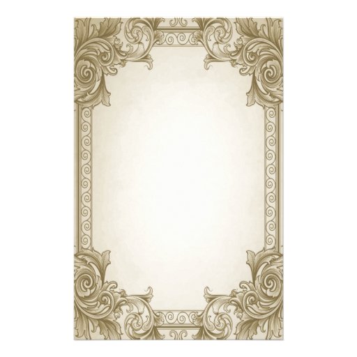 Leaf Scrolls- Brown Stationery Paper