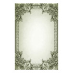 Leaf Scrolls - green Custom Stationery