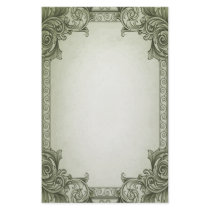 Leaf Scrolls - green Custom Stationery