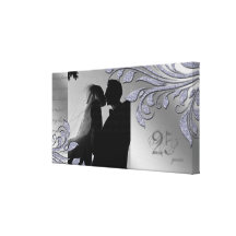 Leaf Sparkle Print Anniversary Silver Leaves Stretched Canvas Prints