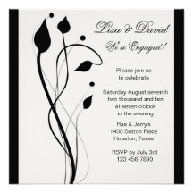 Leaf Swirls Engagement Party Invitation
