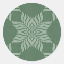 Leafy pattern on olive green stickers