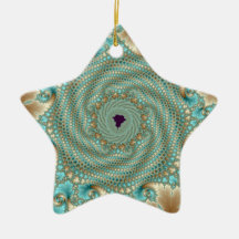 Leafy Whorls Fractal Christmas Tree Ornament