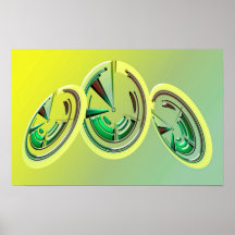 Lean on Techno Shapes yellow Poster
