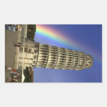 Leaning Tower Of Pisa Italy with Rainbow Stickers