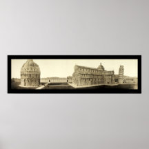 Leaning Tower of Pisa Photo 1909 Print