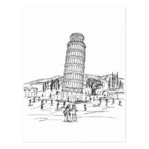 leaning tower of pisa post cards