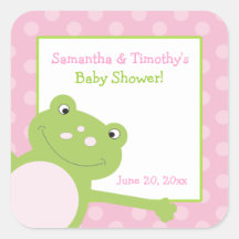 Leap Frog Square Favour Stickers (6 Large)