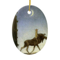 Leap the Elk and Princess Tuvstarr by John Bauer Christmas Ornament