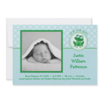 Leap Year Boy Photo Birth Announcement Invitation