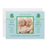 Leap Year Twins Photo Birth Announcement Invitatio