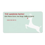Leaping red nose reindeer teal shipping address custom shipping label