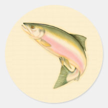 Leaping Salmon Round Sticker