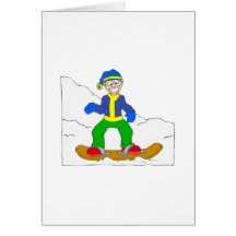Learning to Snowboard Greeting Cards