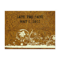 Leather and lace Save the Date Post Cards