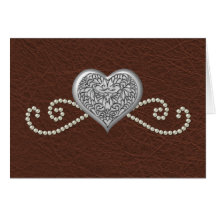 Leather and Pearls Valentine Card