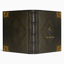 Leather Bound Book with Square and Compass Vinyl Binder