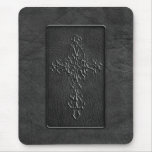 Leather Gothic Cross - black Mousepad