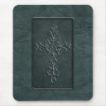 Leather Gothic Cross - blue Mousepads