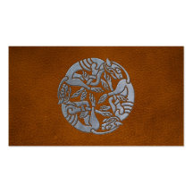Leather Iron Celtic Dog Business Cards