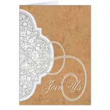 Leather & Lace Western Wedding Invitation CARDS