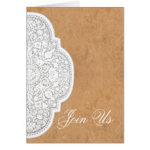 Leather & Lace Western Wedding Invitation CARDS