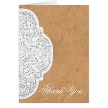 Leather & Lace Western Wedding Thank You Greeting Card
