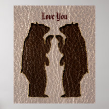 Leather-Look Black Bear Soft Posters