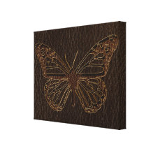 Leather-Look Butterfly Dark Canvas Prints