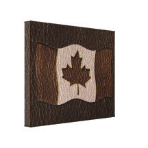 Leather-Look Canada Flag Dark Canvas Prints