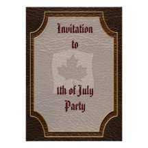 Leather-Look Canada Flag Dark Custom Invite