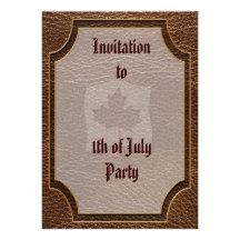 Leather-Look Canada Flag Personalized Announcements