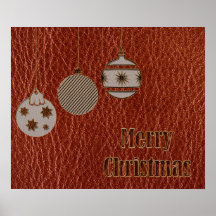 Leather-Look Christmas Red Print