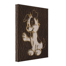 Leather-Look Dog Dark Gallery Wrap Canvas