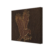 Leather-Look Eagle Dark Canvas Print