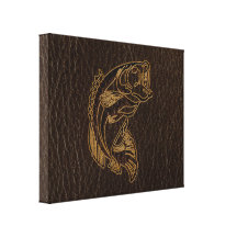 Leather-Look Fish Dark Gallery Wrapped Canvas