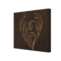 Leather-Look Flower Dark Gallery Wrapped Canvas