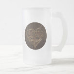 Leather-Look Heart Dark Mugs