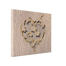 Leather-Look Heart Soft Stretched Canvas Prints
