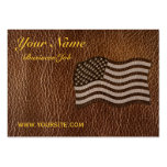 Leather-Look USA Flag Business Cards