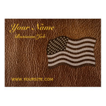 Leather-Look USA Flag Business Cards